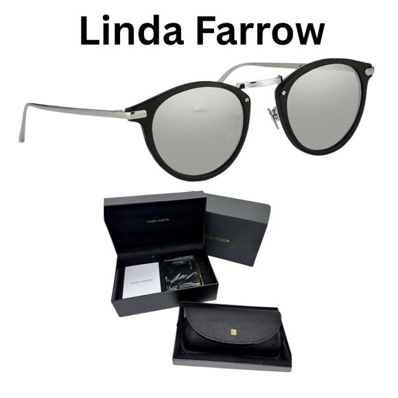 🎁New Luxury Linda Farrow 512C2 Sunglasses | 18-22K White Gold | Made in Japan - Picture 2 of 7